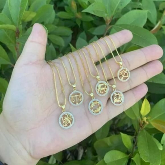 Gold Plated CANCER Sing Zodiac Horoscope Pendant Necklace - Picture 3 of 5